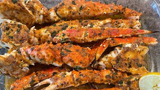 The BEST King Crab Recipe  Garlic Butter Sauce  How To Make King Crab [upl. by Aicatan65]