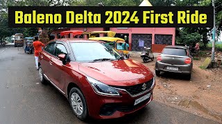 Baleno Delta 2024 First Ride Experience  New Car Pooja [upl. by Welcome249]