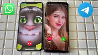 Telegram amp WhatsApp Call IPhone X amp Samsung Galaxy S9 [upl. by Anatola478]