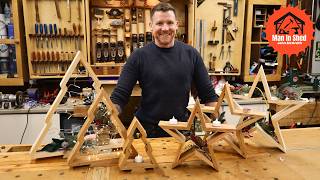 DIY Wooden Christmas Decoration Trees and Stars Super Easy [upl. by Kieran]