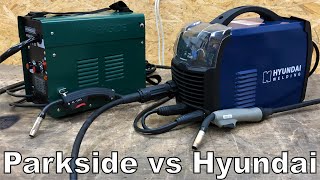 PARKSIDE ® PFDS 120 A2 vs Hyundai HG200 Flux welding machine welding without gas test [upl. by Oicam]