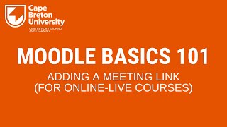 Moodle Basics 101 Adding a Meeting Link For Online Live Courses [upl. by Khalsa]