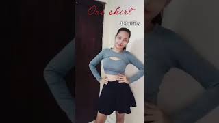 Styling one skirt with 4 tops trend fashiontrends shorts reels youtubeshorts [upl. by Oilime268]