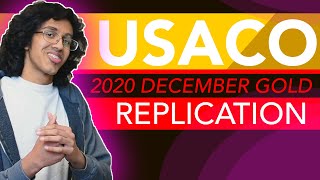 USACO 2020 December Contest Gold Livesolve Replication [upl. by Hilliary]