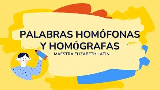 Ortografía Tema Palabras homófonas y homógrafas [upl. by Yursa943]