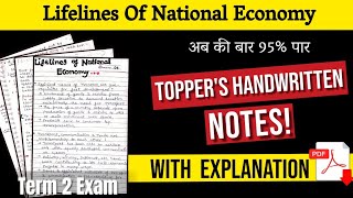 Lifelines Of National Economy Notes of Class 10th with Explanation  Toppers Handwritten Notes PDF [upl. by Casta]