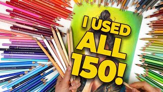 EVERY Holbein Colored Pencil in ONE Drawing [upl. by Irpak396]