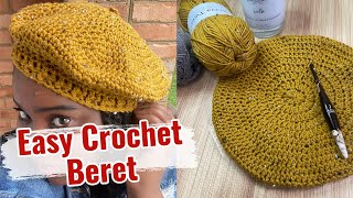 Easy Crochet Beret Sunburst Crochet Beret Beginner Friendly Crochet Beret [upl. by Aytac]