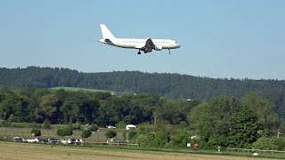 Airplane landing on runway 14 at ZRH [upl. by Kalin]