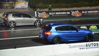 Golf R vs BMW 1 Series golfr volkswagen dragrace [upl. by Shing]