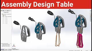 Assembly Configuration using Design Table  SW Assembly Modeling  Tutorial 106 [upl. by Bibbie]