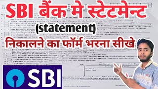 How to get a statement from State Bank quotsbi bank statement form kaise bharequot SBI bank statement [upl. by Alysa392]