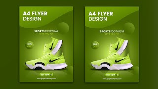 Professional A4 Flyer Design Photoshop Tutorial [upl. by Aleuname]