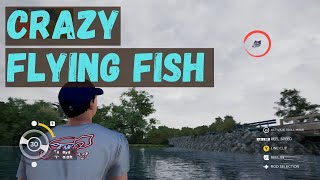 CRAZY FLYING FISH  Spotted Bass Glitch  Lake Guntersville  Fishing Sim World Pro Tour 2021 [upl. by Mayyahk]