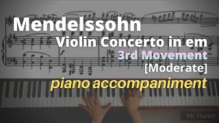 Mendelssohn  Violin Concerto in em Op64 3rd Mov Piano Accompaniment Moderate [upl. by Leo]