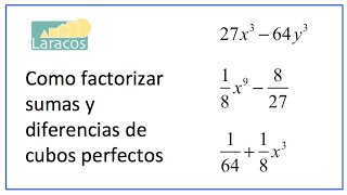 Como factorizar sumas y diferencias de cubos perfectos ejemplo 2 [upl. by Grindle]