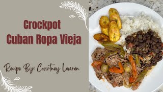 Crock Pot Cuban Ropa Vieja  How To Make Ropa Vieja  Courtney Lauren [upl. by Aitram]