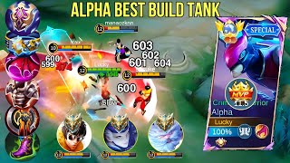 GLOBAL ALPHA TANK BUILD AND DAMAGE  ALPHA BEST BUILD  MLBB [upl. by Edivad]