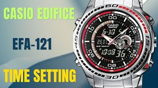 how to set the time a casio edifice EFA121 tutorial  watchservicebd [upl. by Phillis]