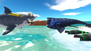 Aquatics Battle  Megalodon Upgrade Weapons VS The Bloop Team  Animal Revolt Battle Simulator [upl. by Bennink]