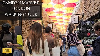 London 4K Camden market walking tour  Street art shops and more [upl. by Elvira]