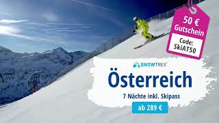 SnowTrex  Skiurlaub in Österreich  7 Nächte inkl Skipass ab 289 € [upl. by Trotter]