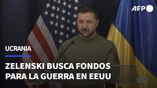 Zelenski llega a EEUU en su último intento por desbloquear fondos para la guerra  AFP [upl. by Kennet233]