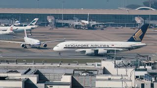 Timelapse of Hong Kong Airport Runway 25L Departures [upl. by Aidnyc]