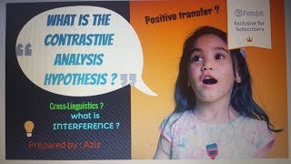 Contrastive analysis hypothesis  crosslinguistic influence [upl. by Nemhauser]