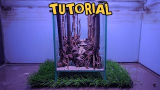 How to make a simple hardscape  cara membuat aquascape hardscape  aquascape tutorial [upl. by Aire238]