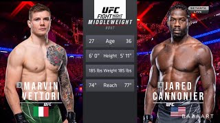 MARVIN VETTORI VS JARED CANNONIER FULL FIGHT UFC ON ESPN 46 [upl. by Amek]