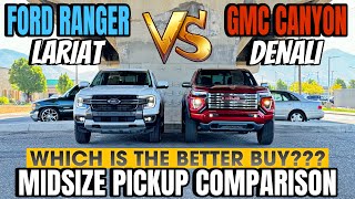 2024 Ford Ranger Lariat VS GMC Canyon Denali Which Mid Size Truck Gives You More For The money [upl. by Yreffej820]