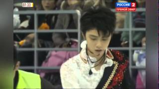 20141108  Cup of China 2014  Столкновение Юдзуру Ханю и Хань Яня [upl. by Lesiram258]