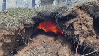 Oregon fires burning underground pose new threat [upl. by Agna955]