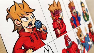 Drawing FRIDAY NIGHT FUNKIN  All Tord Mods Tord Red Fury  Red Army  Eddsworld Tord [upl. by Nue]