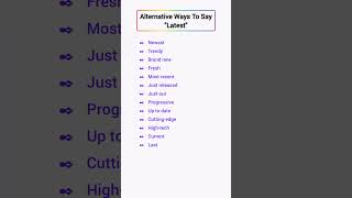 Alternative Ways To Say quotLatestquot  Synonyms EnglishEmporium3 shorts viral effortlessenglish [upl. by Bloomer940]