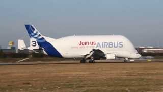 Airbus Beluga A300F4608ST FGSTC takeoff at Airport Bremen 28012014 [upl. by Tolley]