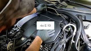 2014 Mercedes E350 4Matic Intake manifold removal Intake Resonance Manifold M276 W212 [upl. by Leonardo]