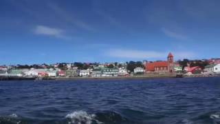 StanleyThe capital of the Falkland Islands UK seen from the harbour [upl. by Ainolopa]