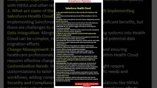 Salesforce Health Cloud interview questions and answers interview salesforcefighters [upl. by Missy]