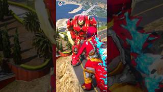 Superman man team save Earth🌍 from IRON Godzilla 😱😛 gta5 shorts viralvideo [upl. by Ilat]