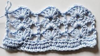 How to Crochet  Super Easy Shell Stitch quotRows of Shellsquot [upl. by Yim]