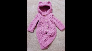 🐻🧸🥰👶 enterito  mameluco  pelele con capucha para bebe a dos agujas PRIMERA PARTE 🐻🧸🥰👶 [upl. by Suneya667]