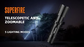 F3L2 Zoomable Led Flashlight Aluminum Telescope Torch  SUPERFIRE [upl. by Okimik]