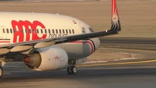 BEAUTIFUL AMC Airlines Boeing 737 arrival amp takeoff at Graz Airport  SUBPZ [upl. by Gwenette]