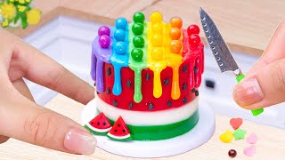 Mini Watermelon Cake Recipe 🍉 Satisfying Miniature Rainbow Cake Decorating Ideas🍫 Best Cake Moments [upl. by Annoyt]