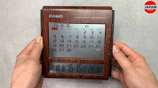 CASIO 掛時計 置時計 電波時計 温度計 湿度計 カレンダー IDC115 calendar clock thermometer hygrometer calendar [upl. by Nangem]