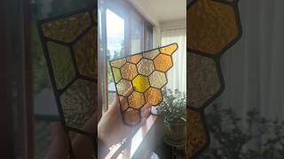 Honeycomb suncatcher 🌞 stainedglass asmr cottagecore handmade christmasgifts art diy pretty [upl. by Bower]