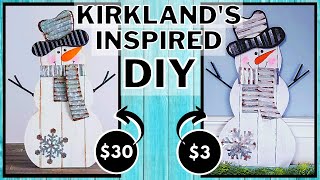 DOLLAR TREE Kirklands Inspired Snowman DIY  Christmas Home Decor  Look For Less  Great Gift Idea [upl. by Rotow874]