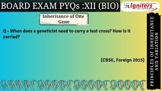 When does a geneticist need to carry a test cross How is it carried CBSE Foreign 2015 [upl. by Vassily483]